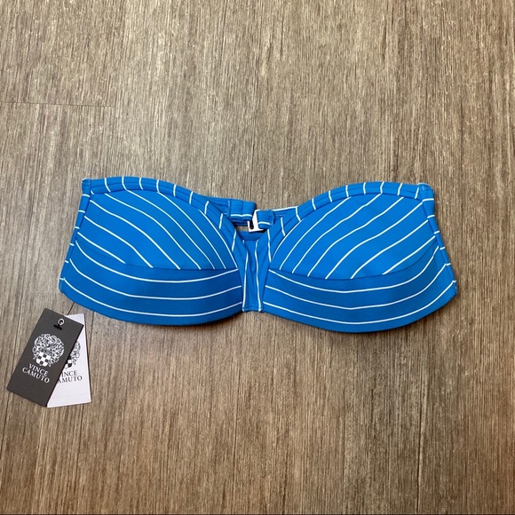 Vince Camuto Striped Underwire Bikini Top Swimwear - Picture 2 of 4